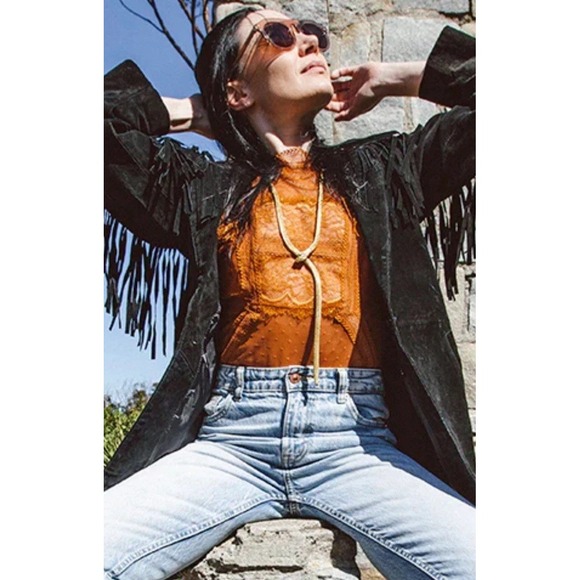 NWT! Cheeta Print Fringe Suede Jacket Women's Large Retail $188.00 - Picture 3 of 14